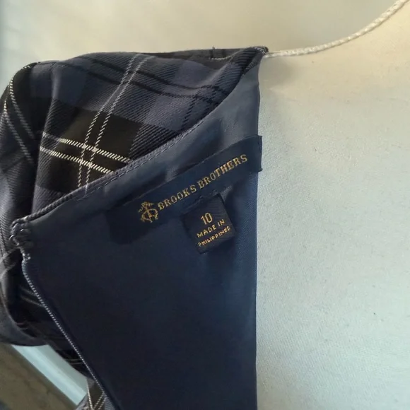 Brooks Brothers Blue and Black Plaid Midi Dress - Picture 3 of 4